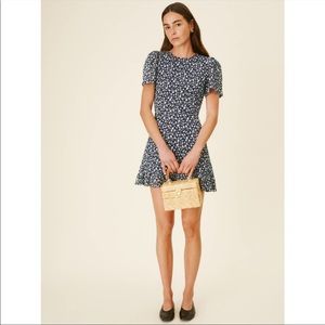 Reformation Beesley Dress Size 2 Blue Floral